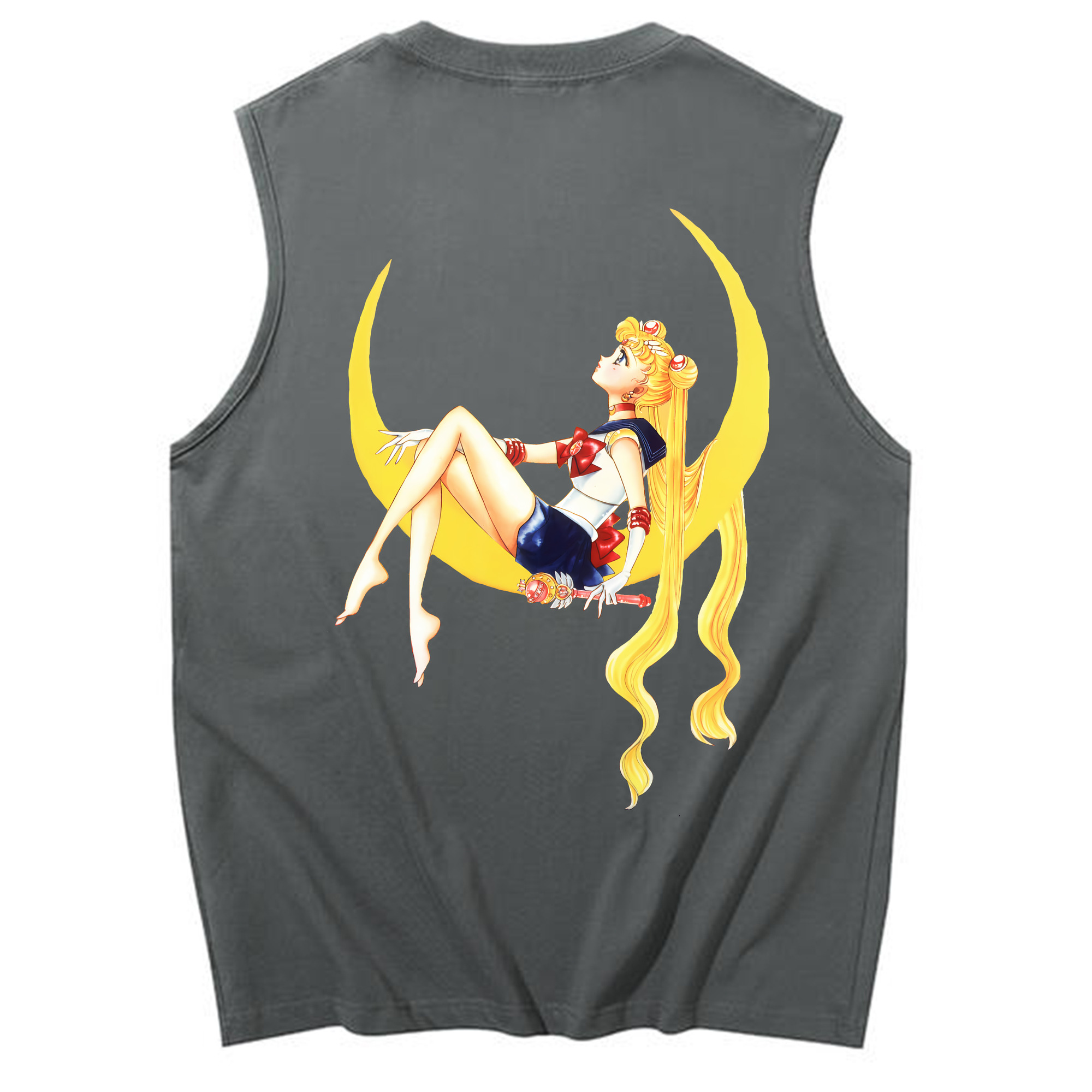 （画像用） 美少女戦士セーラームーン 月野 うさぎ つきの うさぎ Sailor Moon Tsukino Usagi コットン100％タンクトップ（背面プリント）